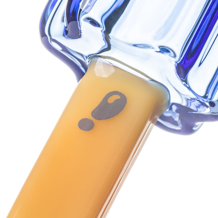 BigFun! brand logo detail on the Pipesicle Red White Blue glass hand pipe