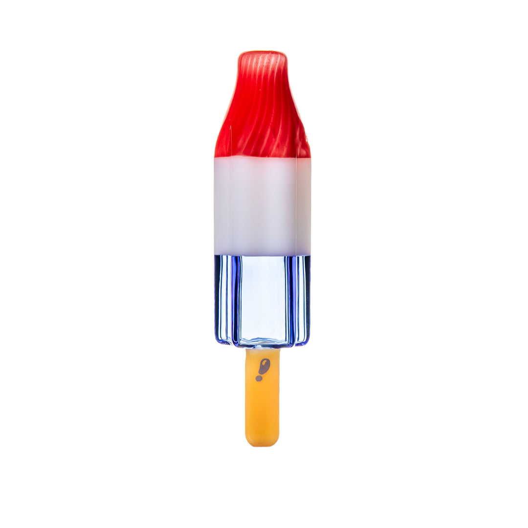 Back view of the BigFun! Pipesicle Red White Blue standing vertically, showing the tri-color banding wrapping the full body