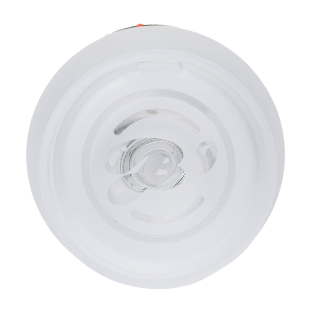 bigfun puffco peak big frosty glass top bottom view showing ground joint and airflow opening