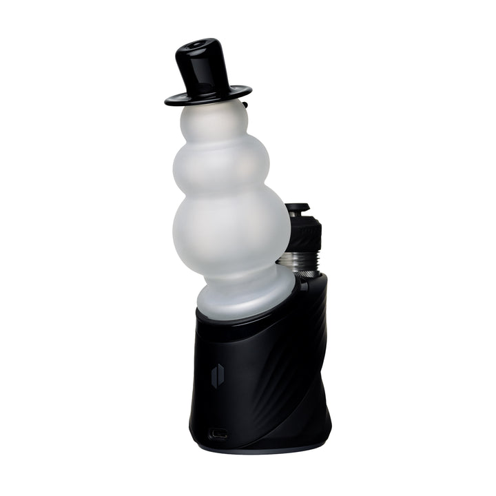 bigfun puffco peak big frosty snowman top rear view showing sculpted glass body and stable base