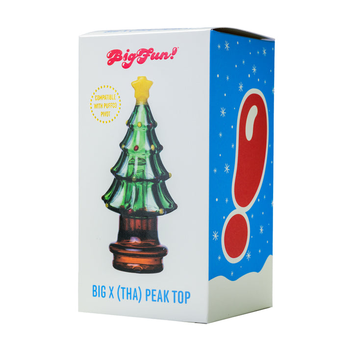 bigfun puffco peak big x christmas tree top retail box front showing official bigfun branding
