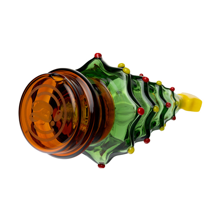 bigfun big x peak bottom angled view emphasizing compact christmas tree silhouette and snug peak connection