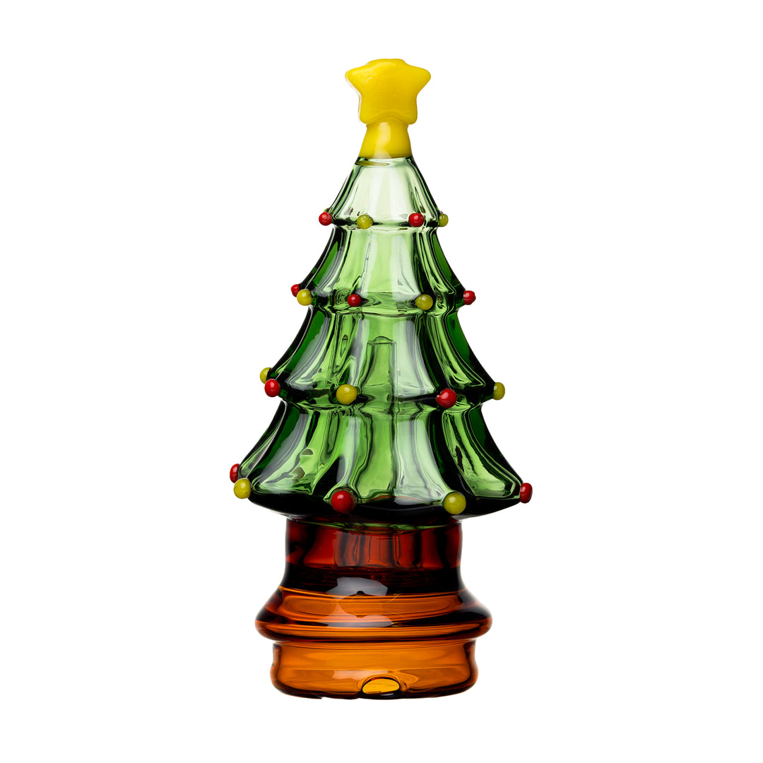 BigFun! Puffco Peak Top Big X Christmas tree glass attachment, front view showing sculpted tree design