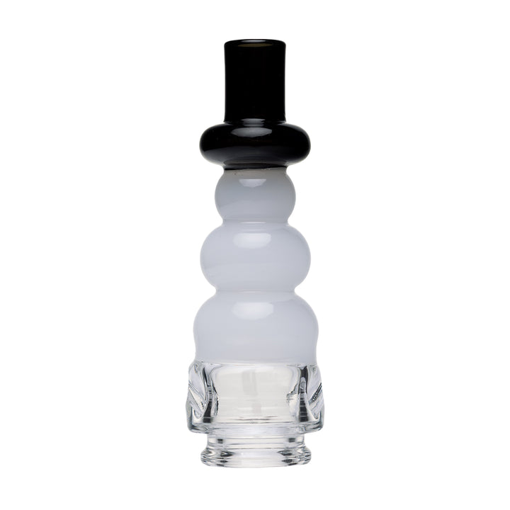 bigfun puffco pivot lil frosty snowman top rear view showing sculpted borosilicate body and stable base