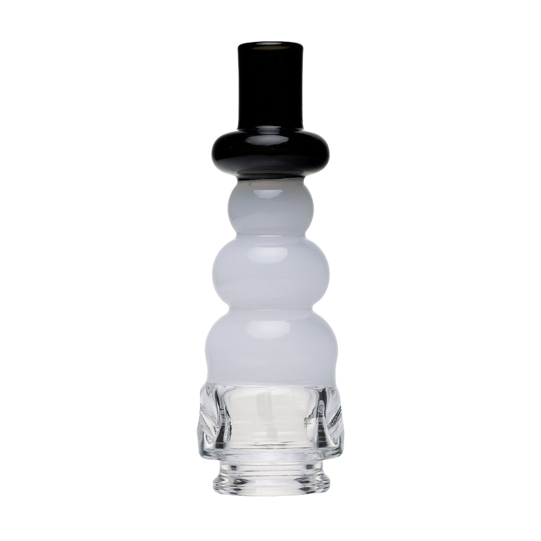 bigfun puffco pivot lil frosty snowman top rear view showing sculpted borosilicate body and stable base