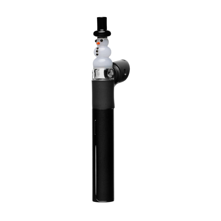 bigfun puffco pivot lil frosty snowman top side view on device highlighting secure fit and upright balance
