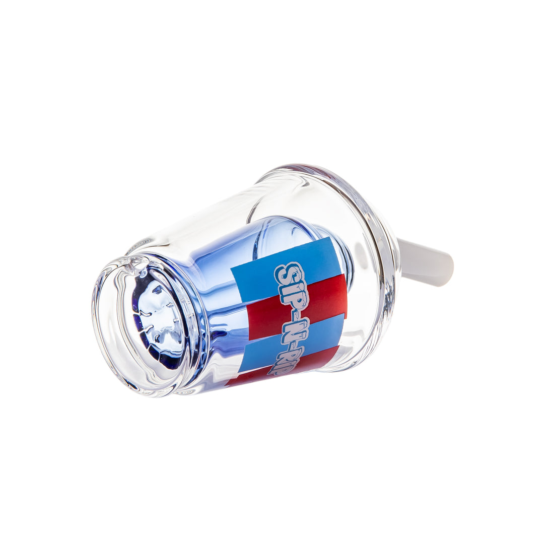 Bottom angled view of the BigFun! Sip N Rip Peak Top showing the base and glass connection