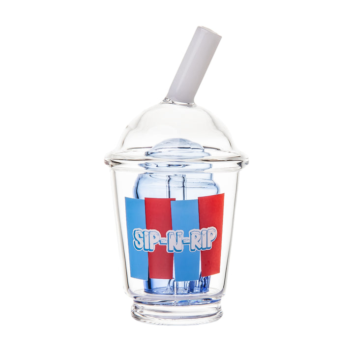 BigFun! Sip N Rip Peak Top shown from the front, a 5.2-inch handcrafted borosilicate glass slushie cup attachment for the Puffco Peak