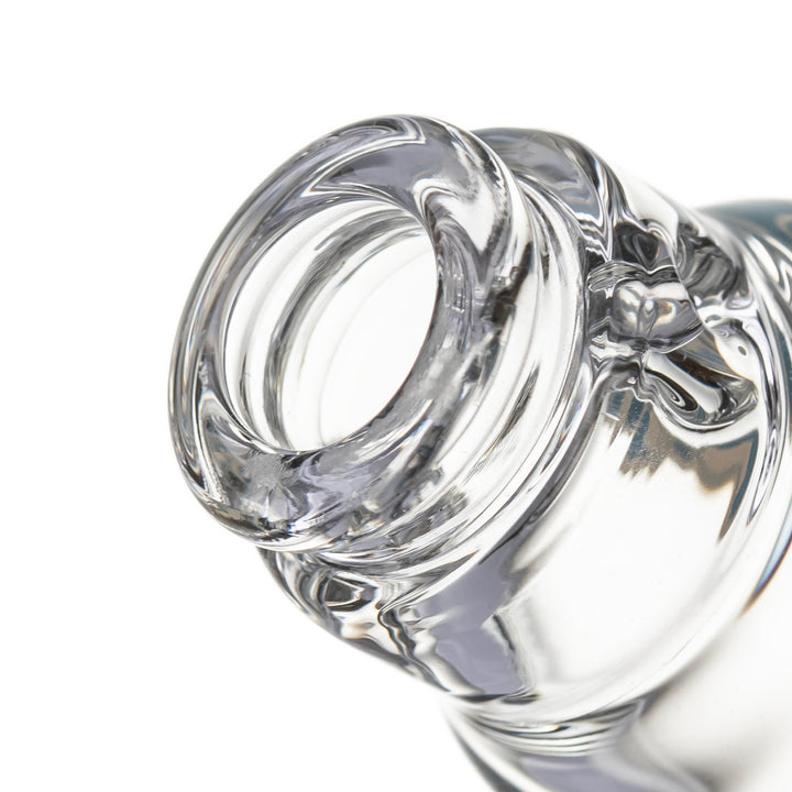 Close-up of the connector on the BigFun! Sip N Rip Pivot Top that seats onto the Puffco Pivot's standard glass connection