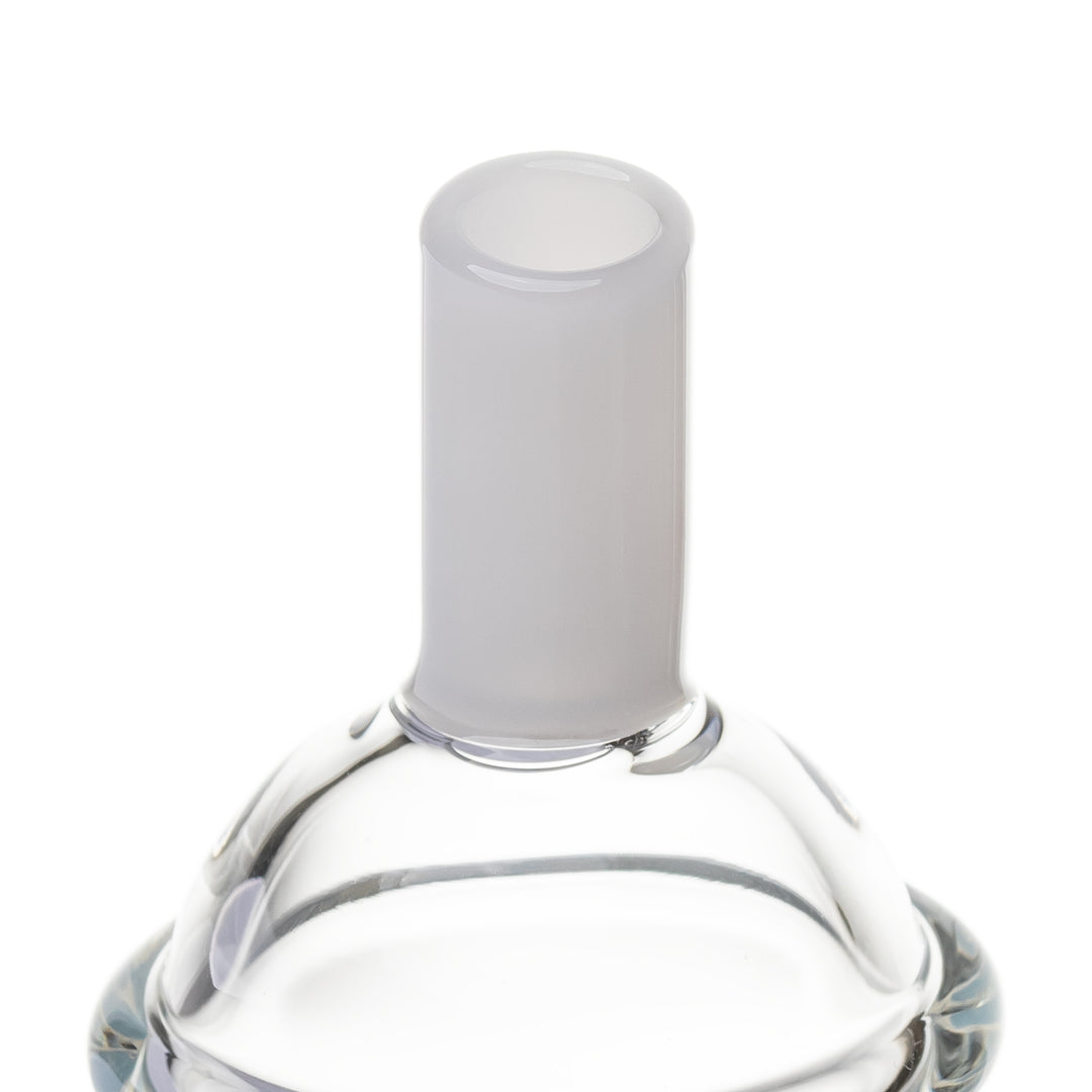 Close-up of the BigFun! Sip N Rip Pivot Top mouthpiece showing the borosilicate opening