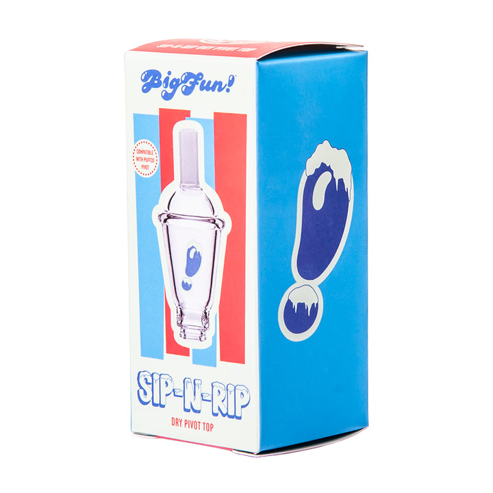 Front of the BigFun! Sip N Rip Pivot Top retail box with BigFun! branding