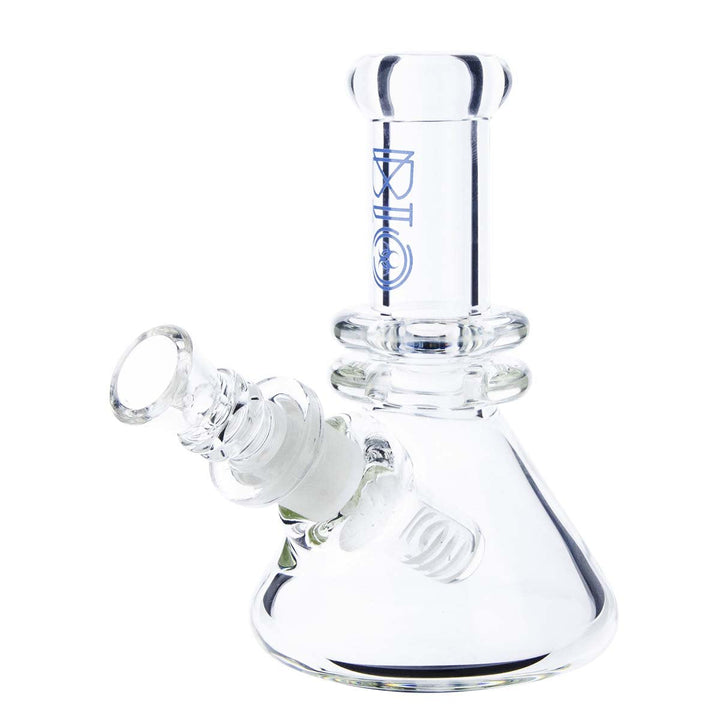 Biohazard 5-inch heavy beaker bong — blue thick glass mini water pipe with ice pinch