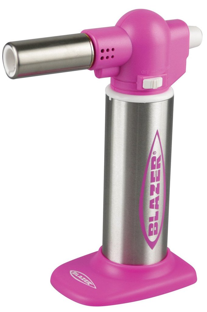 Blazer Big Buddy Pink Torch detachable base for hands-free use
