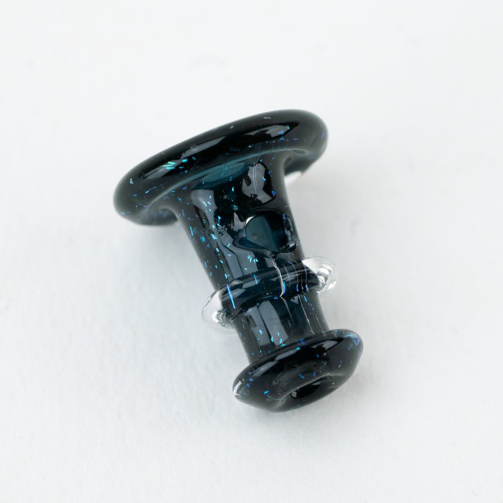 Empire Glassworks Puffco New Peak and Proxy glass joystick cap in Black Nebula, view 3