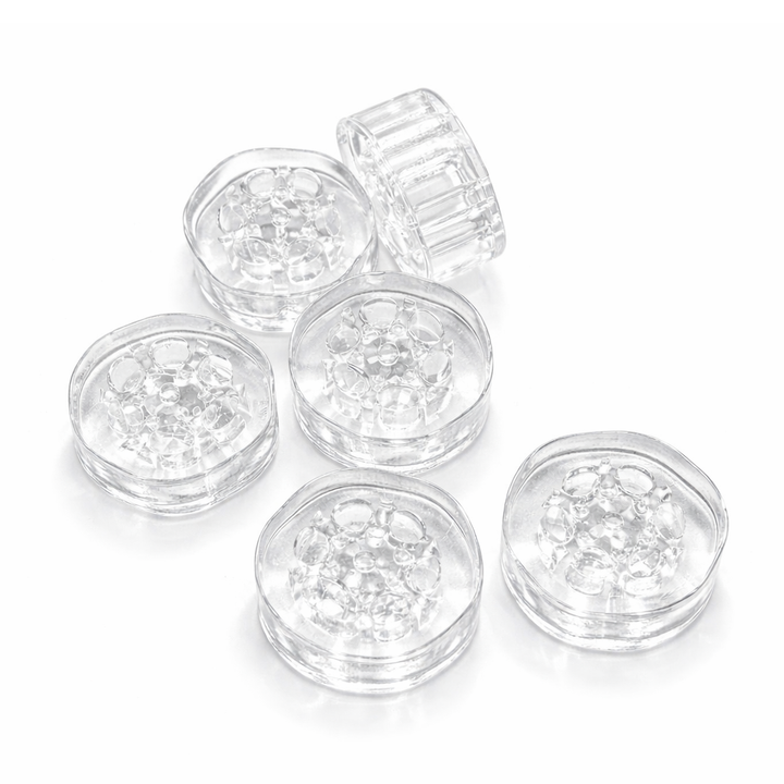 Black Market Glass Quartz Donut in Honeycomb Clear, radiant-heat vaporization insert