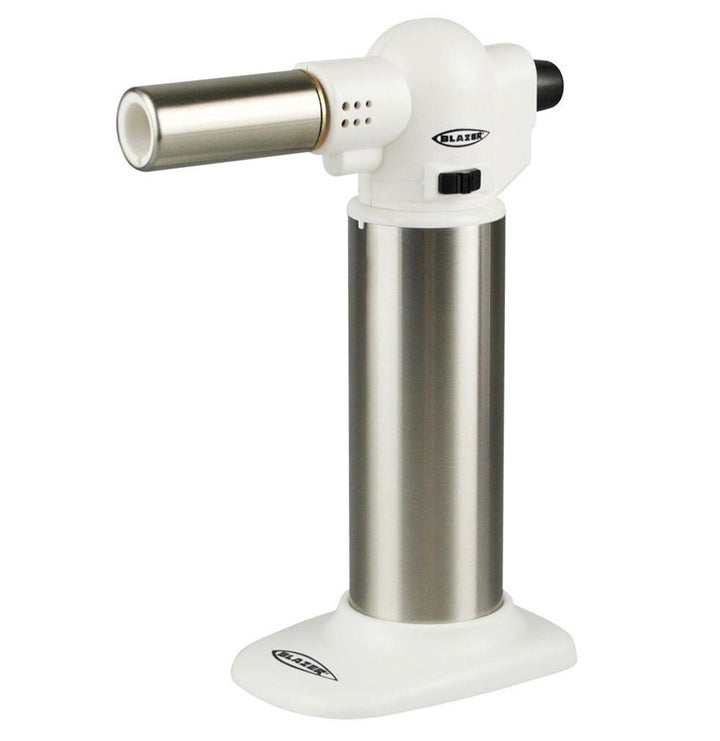 Blazer Big Buddy White Torch – 2500°F refillable butane torch with adjustable flame