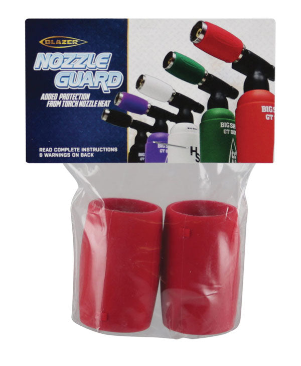 Blazer Big Shot silicone nozzle guard — red flexible torch tip protector, detail view