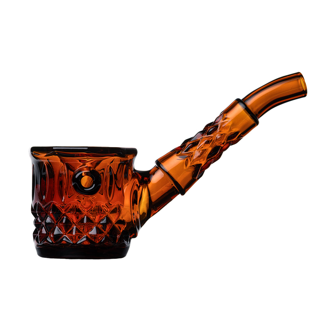 Side view of NWTN Baltic Amber Home Highball Pipe on white background