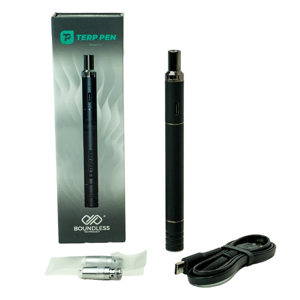 Boundless Technology Terp Pen V2 — Black colorway, box contents view