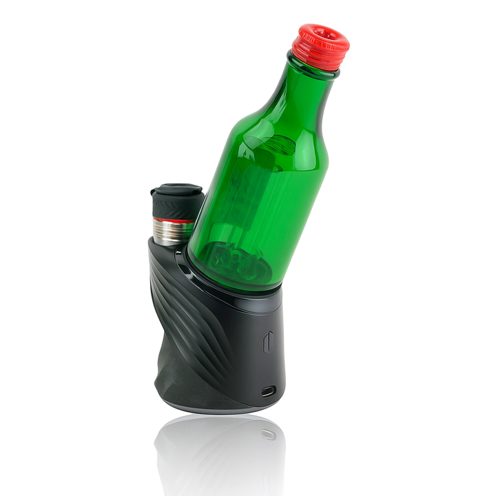 Soju Bottle Puffco Peak attachment on display