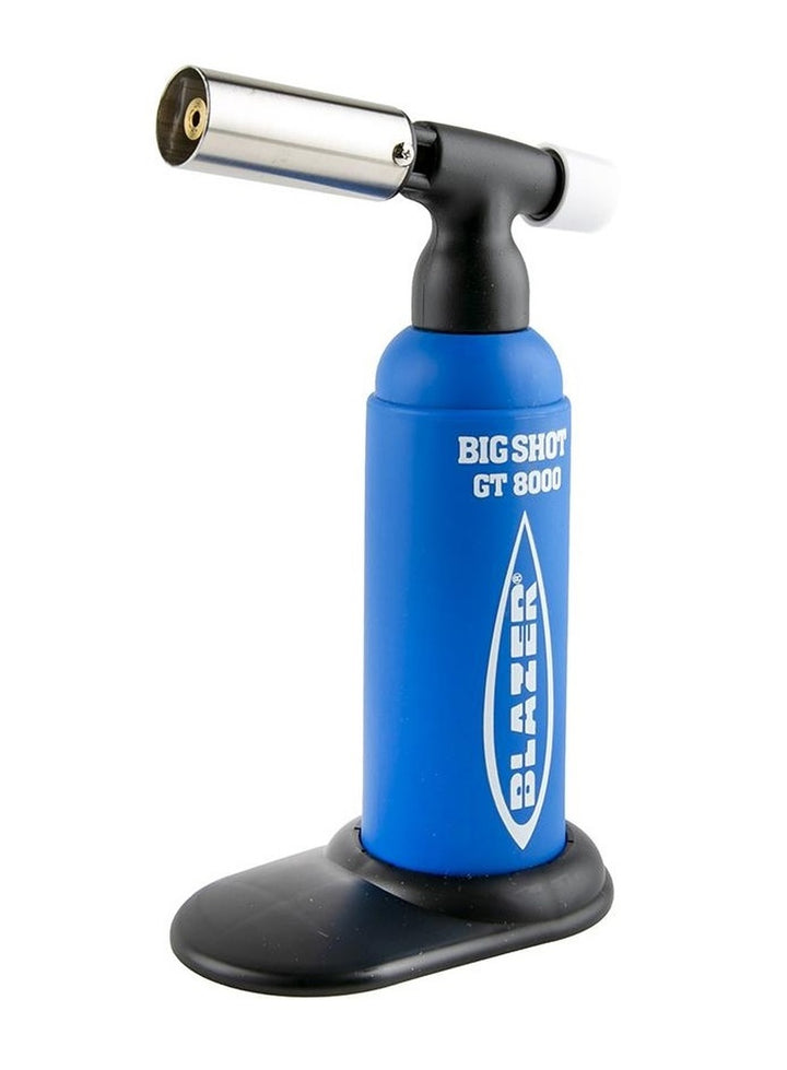 Blazer Big Shot GT8000 Torch Blue – professional refillable butane torch with 2500°F flame
