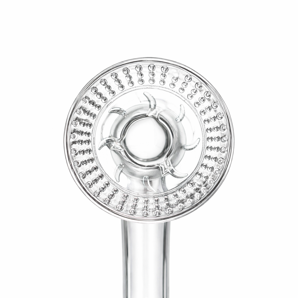Campfire Quartz Blurper Hybrid v2 Base showcasing airflow grooves and conduction holes on dish