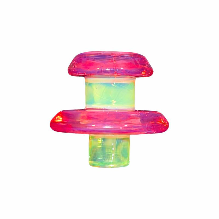 Two Tone UFO Tower Cap by Campfire Quartz – Dual Color Carb Cap for Tower Quartz Bangers pink cloud slyme