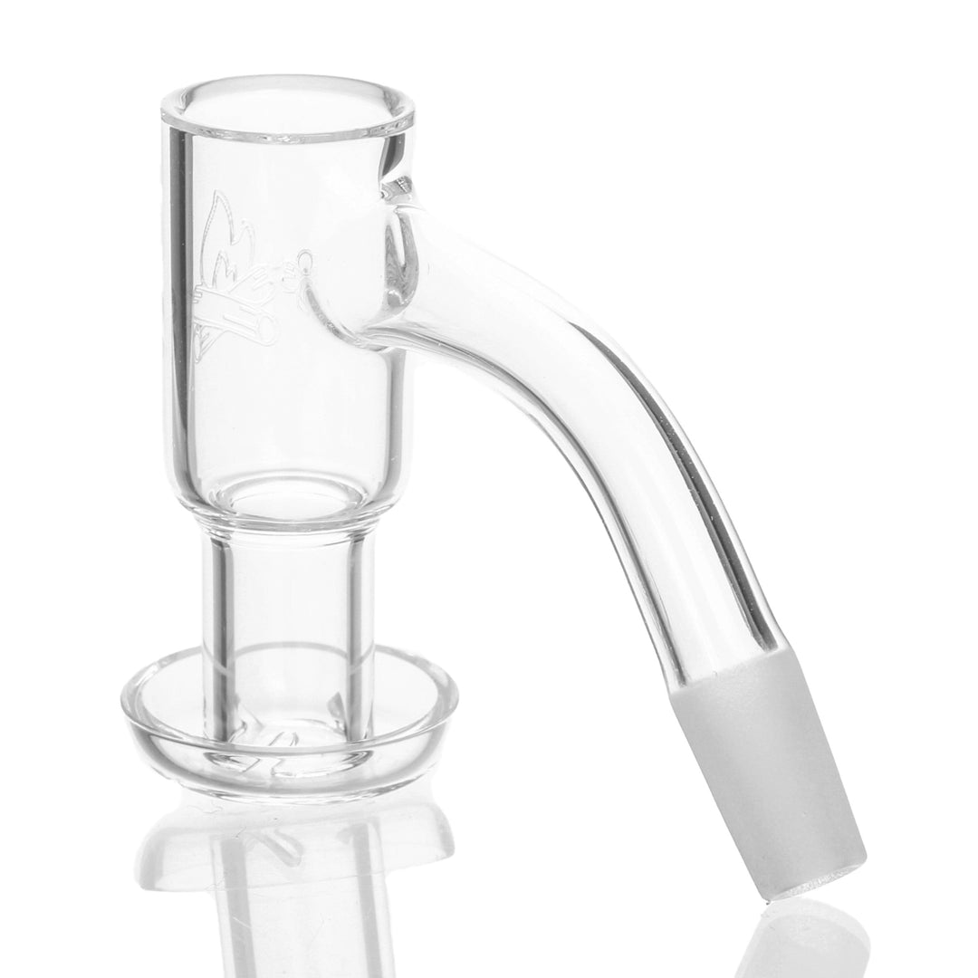 Campfire Quartz V2 Terp Slurper 10mm Male 45° — alternate angle showing slurper dish and beveled top