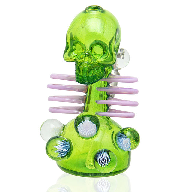Carsten Carlile Skull Candy Bubbler Lemon Dust sculptural mini dab rig