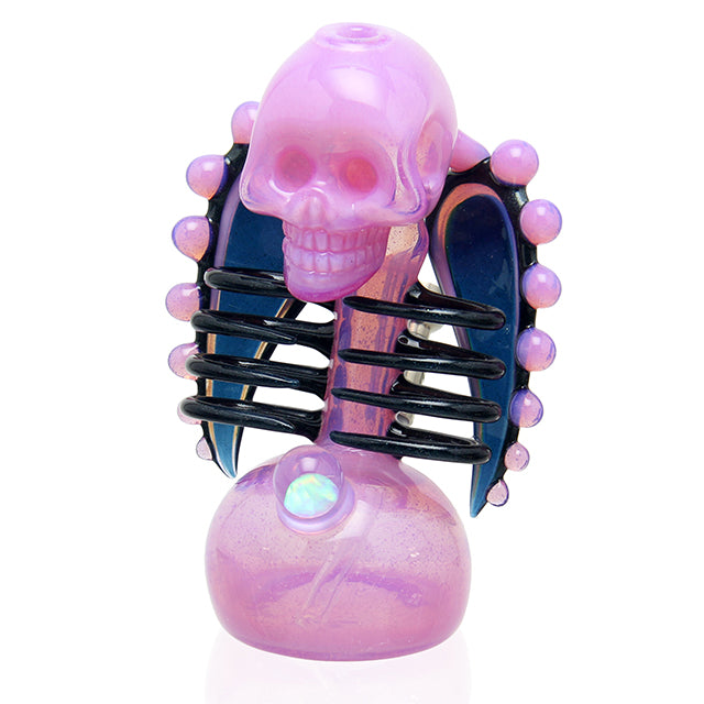 Carsten Carlile Skull Candy Bubbler Pink Slyme sculptural mini dab rig