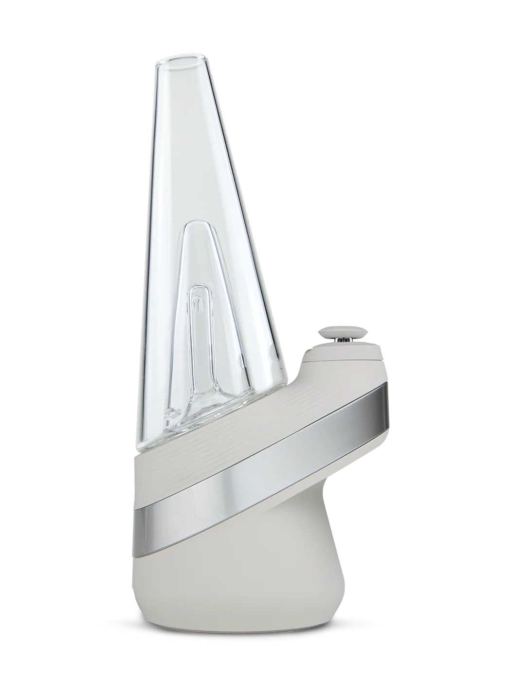 Puffco Peak in Cloud – profile view showing vapor path and modern white design.