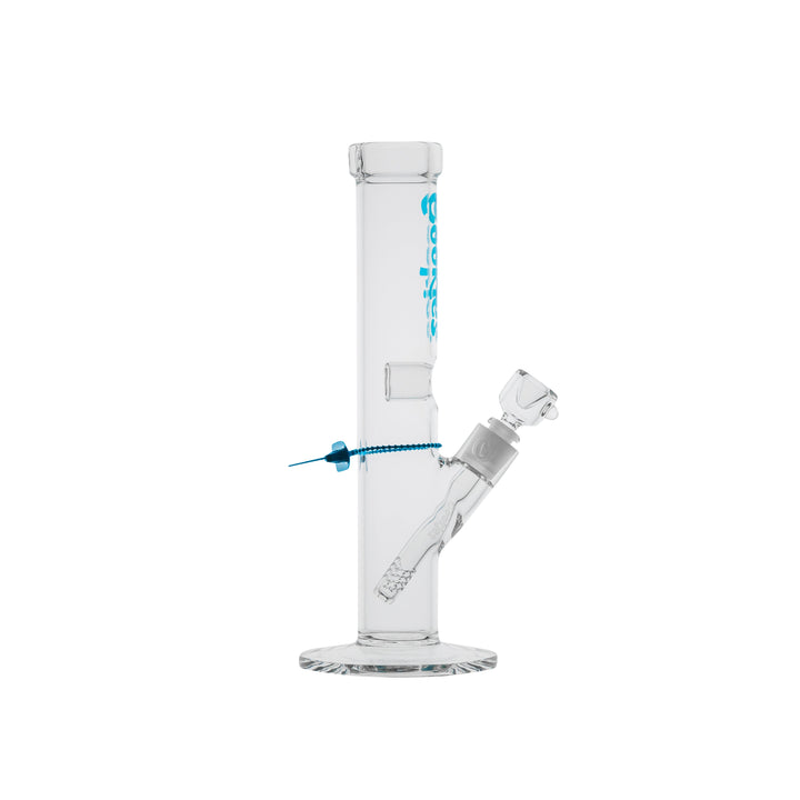 Cookies SF Original Straight — Blue colorway straight tube water pipe, alternate angle