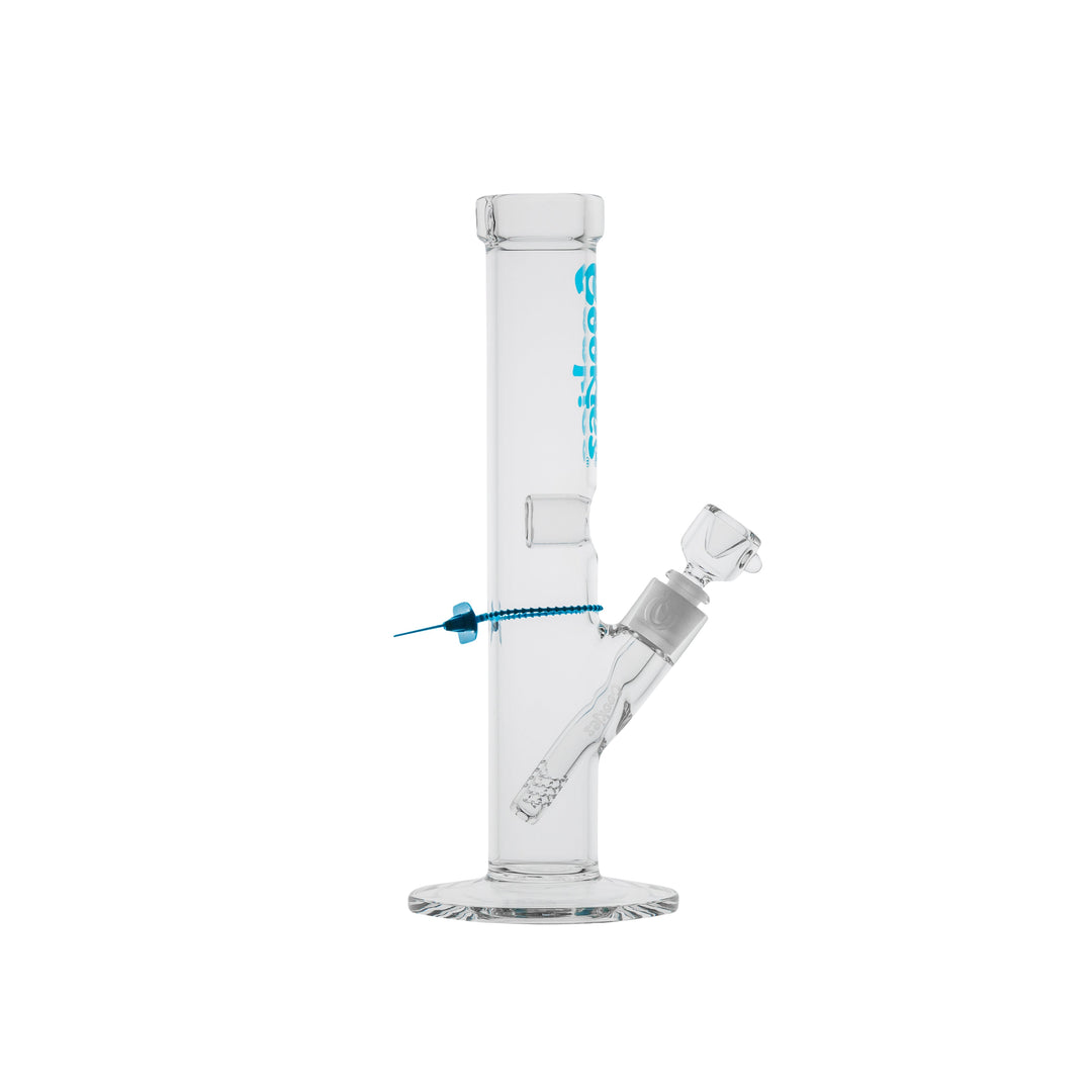 Cookies SF Original Straight — Blue colorway straight tube water pipe, alternate angle