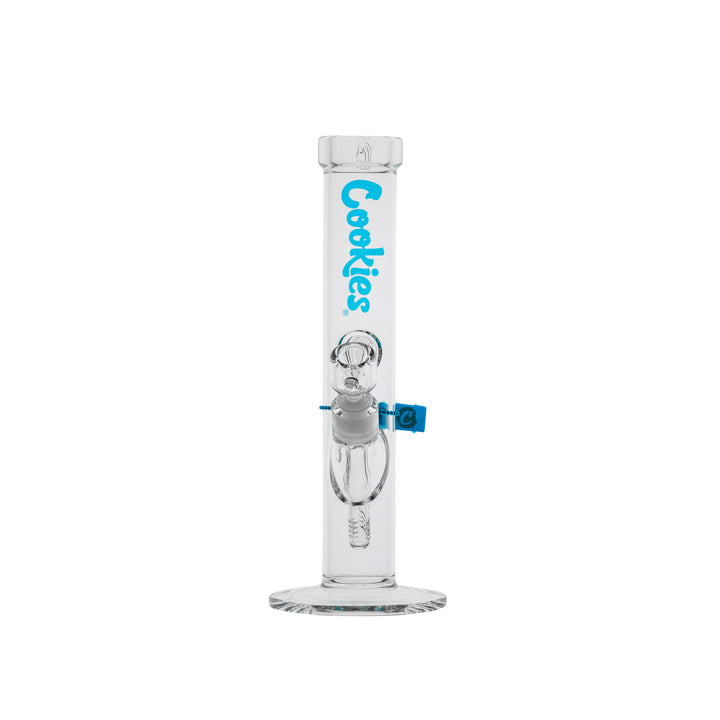 Cookies SF Original Straight — Blue colorway straight tube water pipe, front view