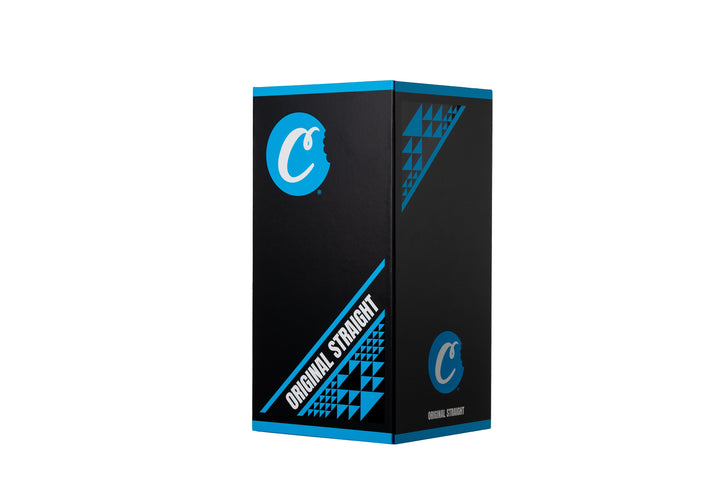 Cookies SF Original Straight — Blue colorway straight tube water pipe, base detail