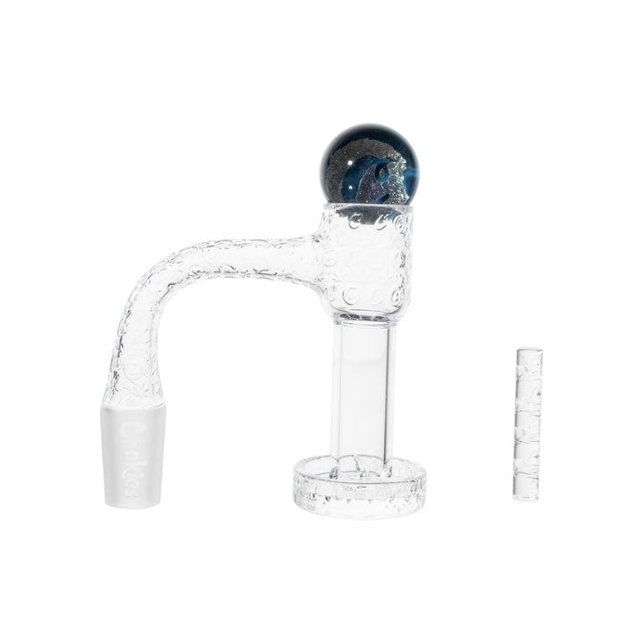 Cookies SF Slurper — quartz terp slurper banger with 14mm male 90deg joint, top-down view