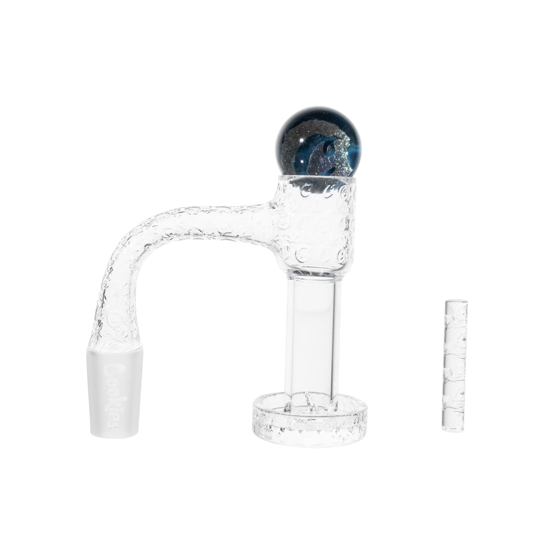 Cookies SF Slurper — quartz terp slurper banger with 14mm male 90deg joint, top-down view