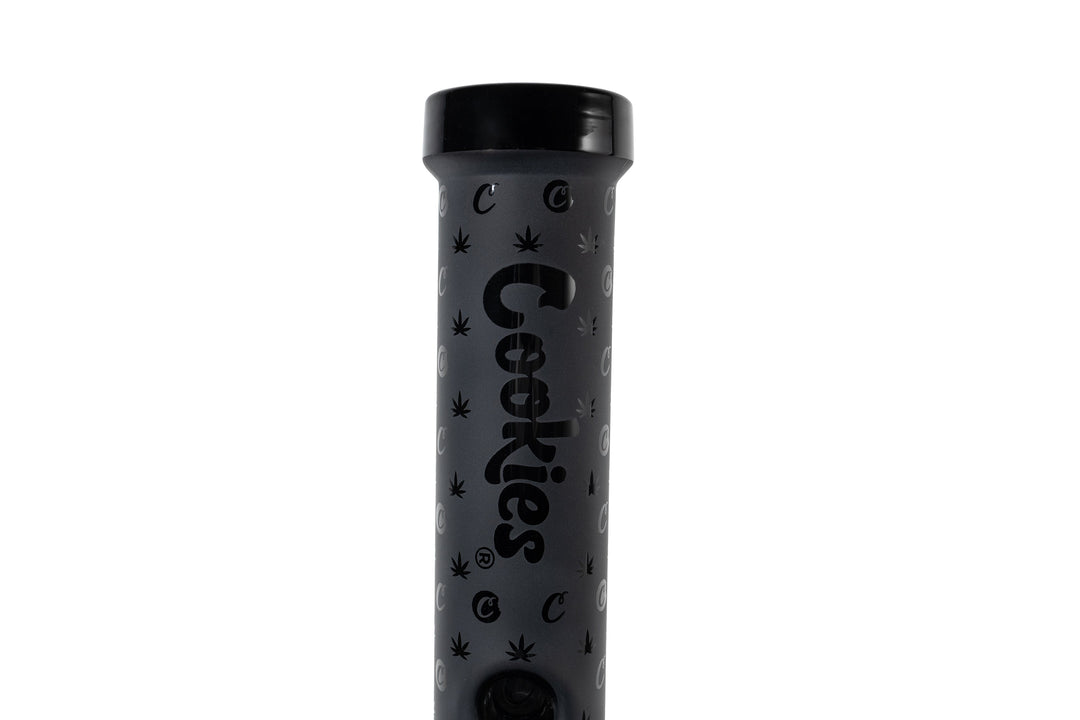 Cookies SF V Straight — Black colorway straight tube water pipe, front view