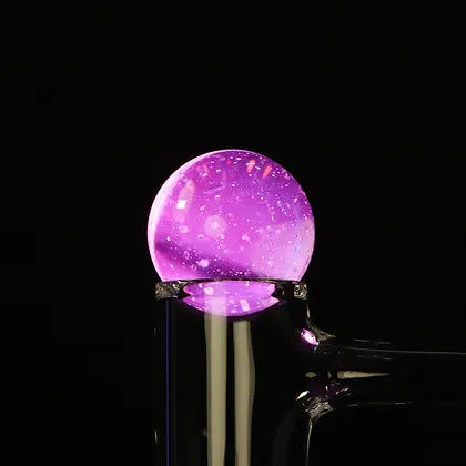 Bear Quartz - Glass Marble | 22mm UV Reactive emits a vibrant purple glow under UV light, perfect for creative nail art and dabbing accessories.