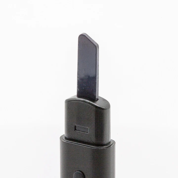 g pen melt hot knife side angle highlighting compact pocket-sized design and power button placement