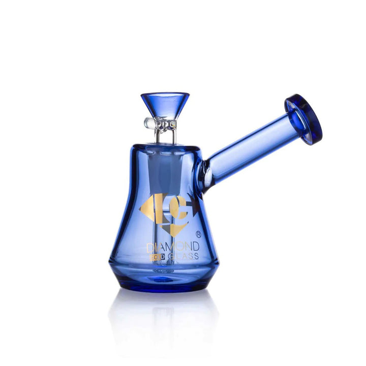 Diamond Glass 4 inch Pocket Bubbler in Blue