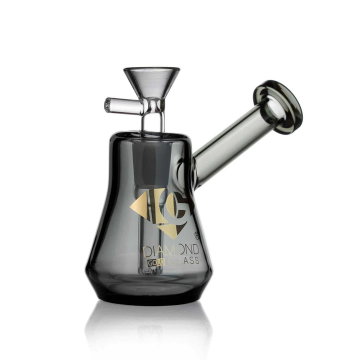 Diamond Glass 4 inch Pocket Bubbler in Smoke Black