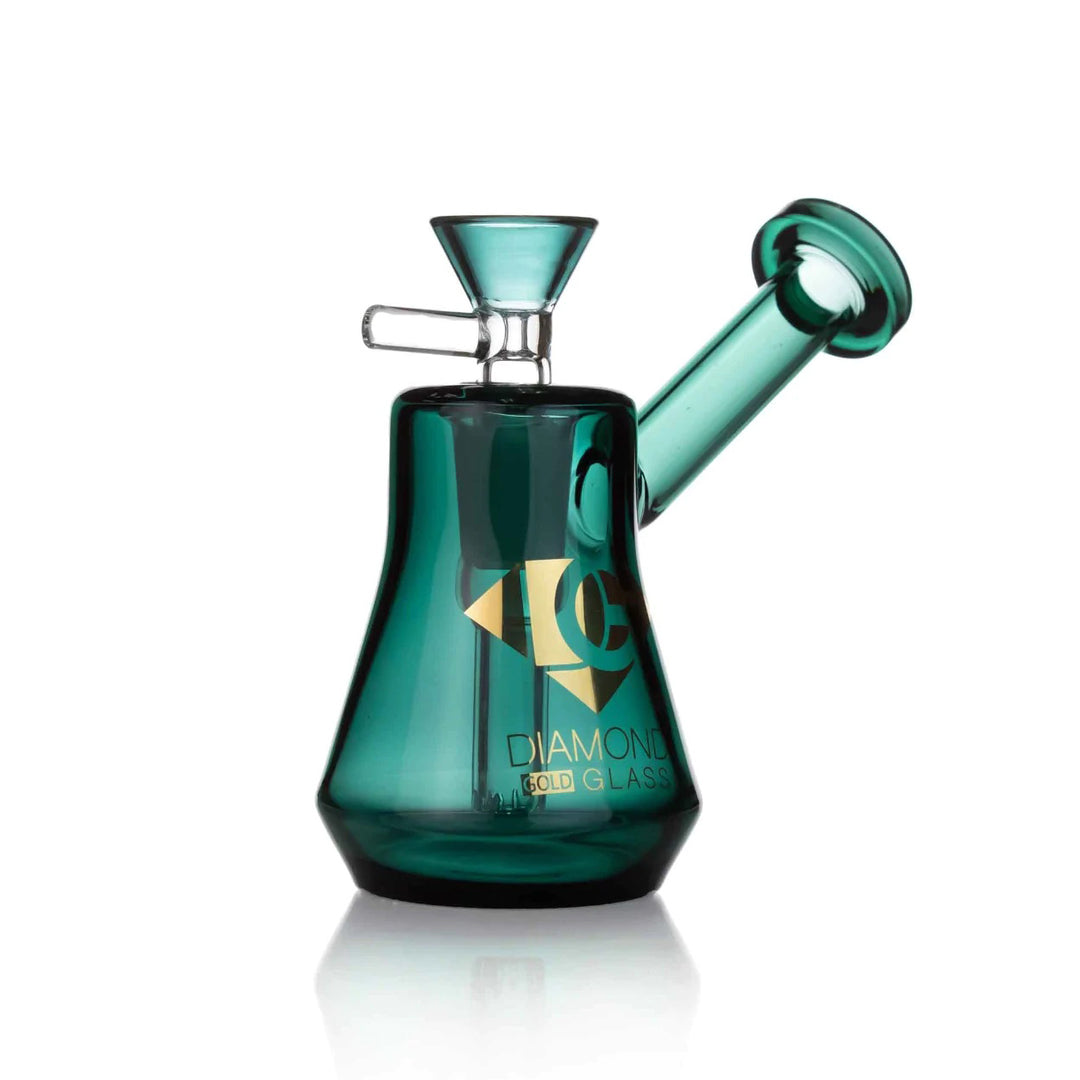Diamond Glass 4 inch Pocket Bubbler in Teal