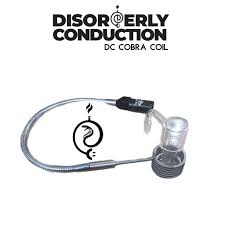 Disorderly Conduction DC Cobra Coil with quartz bucket attachment, compatible with Cobra 3D Printed E-Nail for precise temperature control.