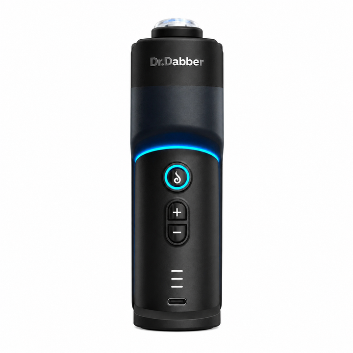 Dr. Dabber Switch Go — portable smart e-rig front view showing display screen and controls