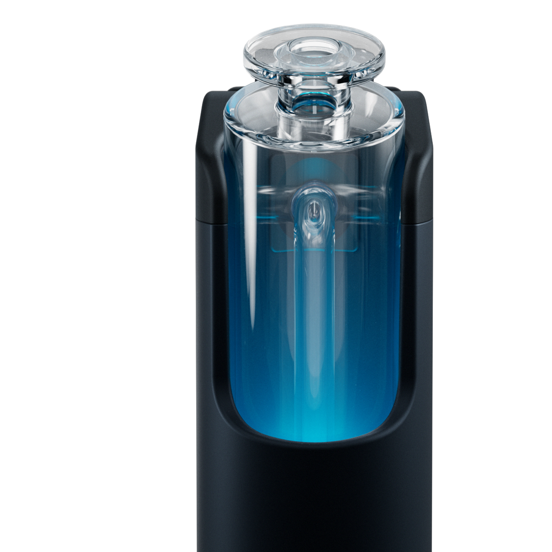 Dr. Dabber Switch Go illuminated water chamber and ambient light arc — LED feature detail.