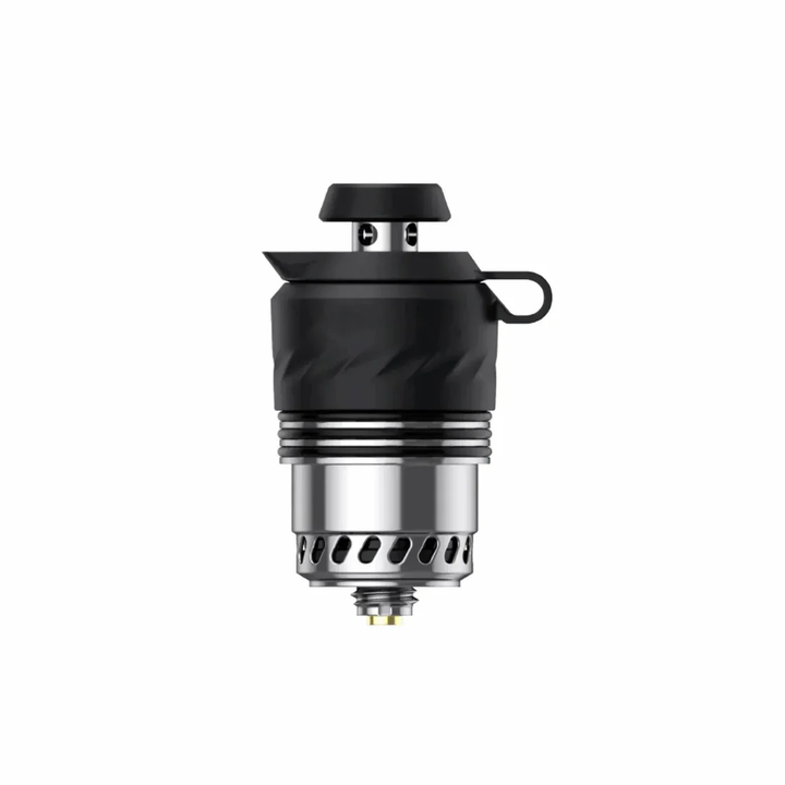 VOOZR OG Peak 3DXL Atomizer installed on Puffco Peak OG showing high-capacity ceramic chamber for bigger bowls and cleaner rips