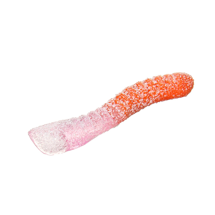 Emperial Glass Worm Scoop dabber tool in Orange and Pink worked glass