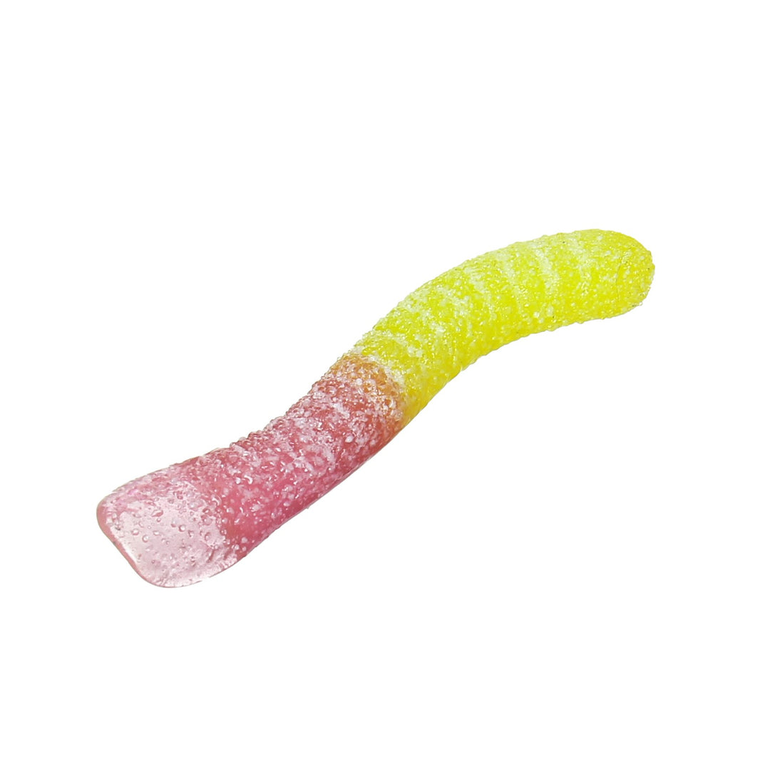 Emperial Glass Worm Scoop dabber tool in Yellow and Pink worked glass