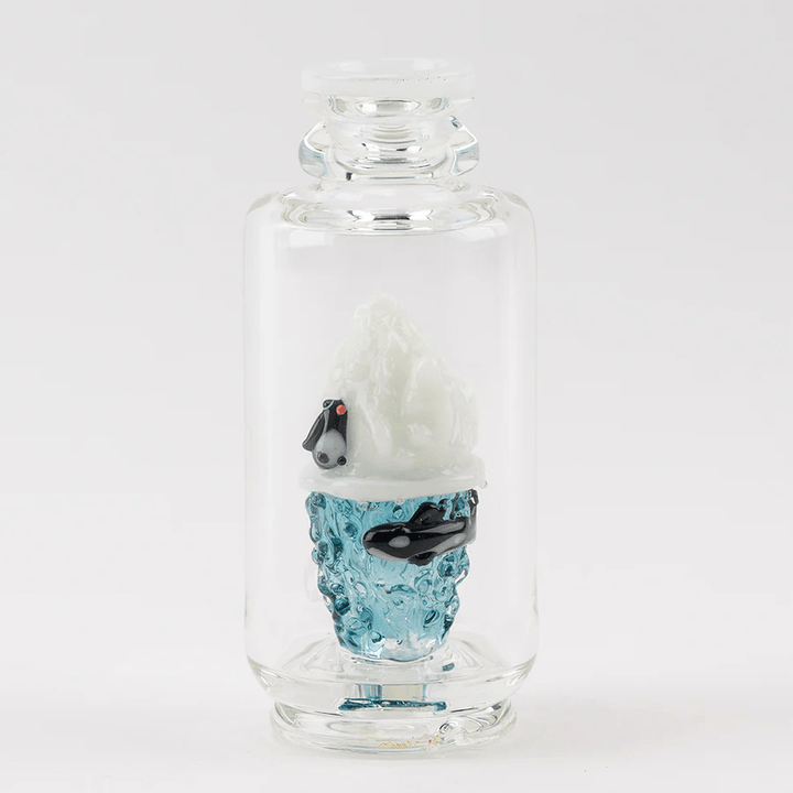 Empire Glassworks Avenge The Arctic Peak Attachment — arctic-themed glass top for Puffco Peak, alternate angle